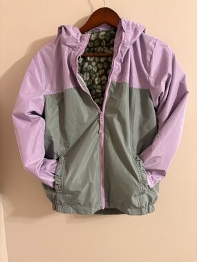 Girls' Lavender and Grey Colorblock Hooded Jacket